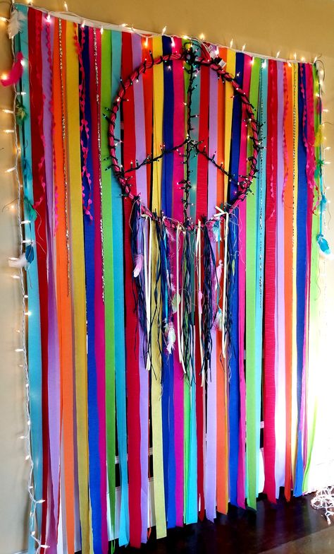 60s Party Backdrop, 40th Birthday 70s Theme, Sixties Theme Party, 1970 Birthday Party Ideas, 70s Photo Backdrop, Woodstock Party Decorations, 1970s Party Theme Decorations, Hula Hoop Backdrop, Groovy 60th Birthday Party