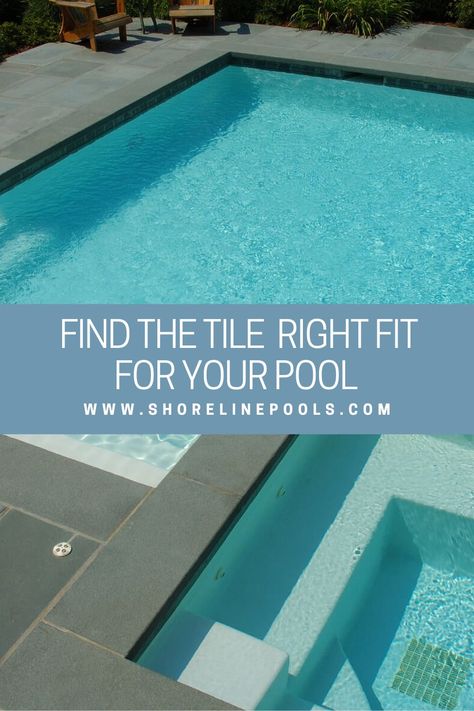 Pool Tile Pool Tile Ideas Waterline, Modern Pool Tile Ideas, Vanishing Edge Pool, Construction Marketing, Swimming Pool Service, Geometric Pool, Glass Pool Tile, Pool Finishes, Swimming Pool Tiles