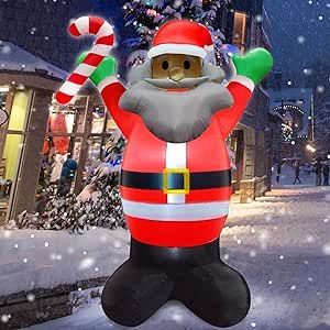 5 Feet Inflatable Black Christmas Santa Blow Up Christmas Decorations, Raised Hands, Black Santa Claus, Inflatable Christmas Decorations Outdoor, Inflatable Decorations, Christmas Material, Christmas Inflatables, Black Santa, Black Christmas