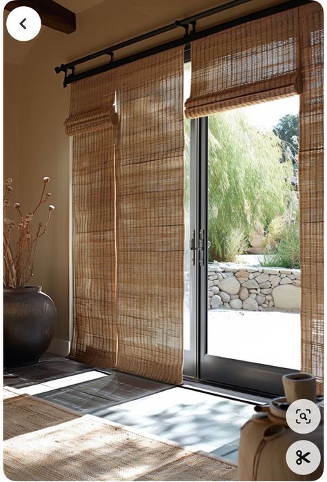 Door Privacy Ideas, Sliding Door Privacy Ideas, Sliding Door Privacy, Rustic Windows, Door Window Covering, Chic Curtains, Door Window Treatments, Slider Door, Glass French Doors