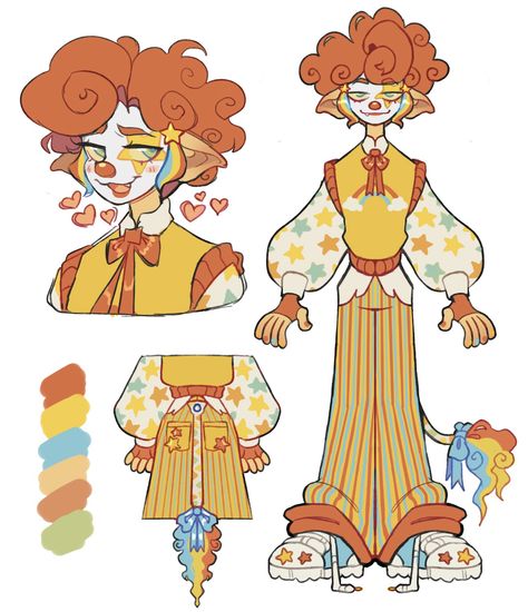 Cute Clown Oc, Clown Design, Cute Clown, Oc Drawings, Arte Sketchbook, Freelance Artist, Oui Oui, Cute Art Styles, Dnd Characters