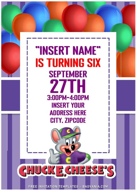 Awesome (Free Editable PDF) Colorful Chuck E Cheese's Band Birthday Invitation Templates #free #freeinvitation2019 #birthday #disney #invitations #invitationtemplates Chuck E Cheese Birthday Invitations, Chuck E Cheese Invitations, Chucky Cheese Birthday Party, Chuck E Cheese Birthday, Birthday Party Invitations Free, Free Printable Invitations Templates, Invitation Maker, Chuck E Cheese, Free Printable Invitations