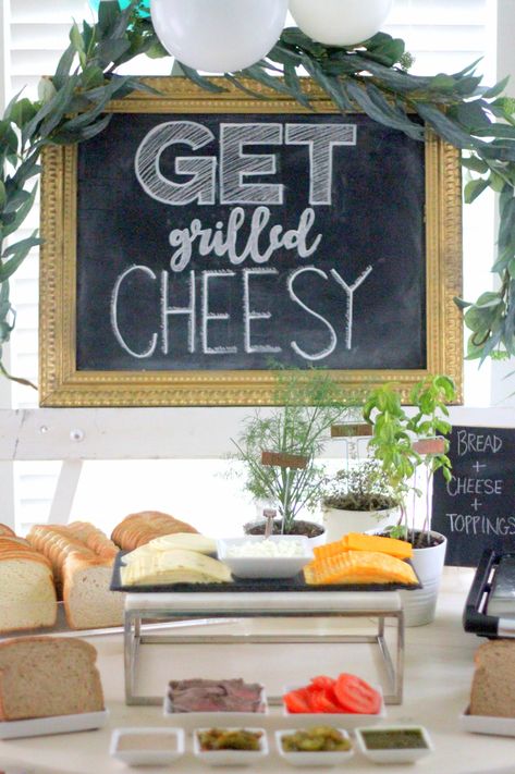 Grilled Cheese Party, Aka Party, Sandwich Station, Fall In Texas, Grilled Cheese Bar, Foodie Wedding, Wedding Food Stations, Pumpkin Birthday Parties, Feels Like Fall