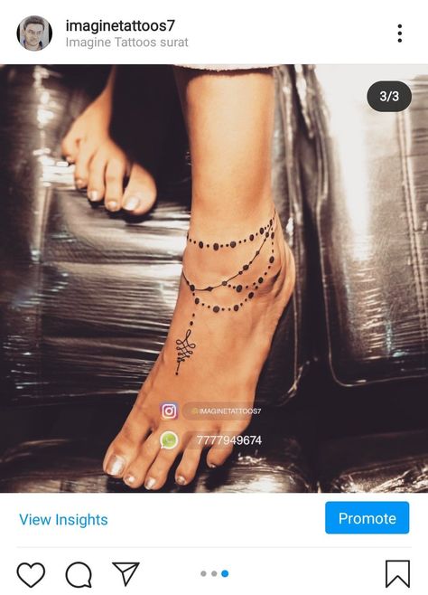 Women's Ankle Tattoo Design, Ankelate Tattoo Design, Anckel Chain Tattoo, Womens Anklet Tattoos, Anklet Tattoos For Women Wrap Around, Anklet Charm Tattoos For Women, Anklet Tattoo With Charms, Tattoo Anklet Ideas, Ocean Anklet Tattoo