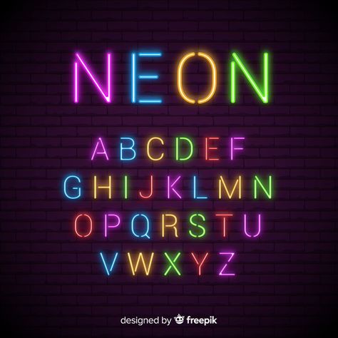 Neon Png, Watch Your Words, Alphabet Templates, Abc Alphabet, Disco Lights, Club Flyers, Numbers Font, Neon Glow, Graphic Design Software