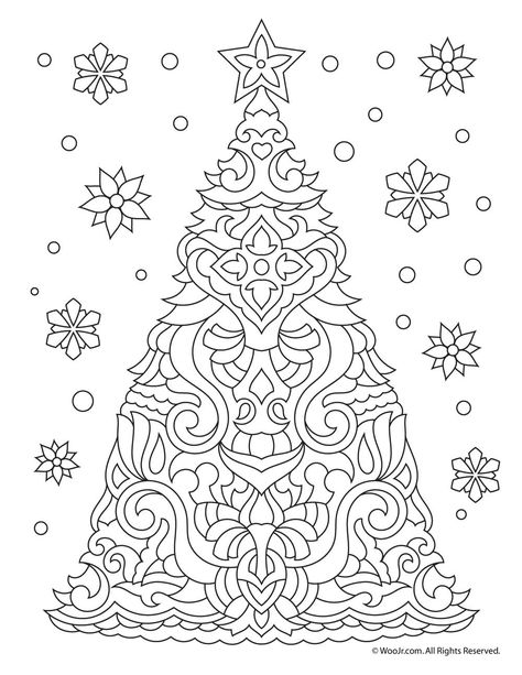 Christmas Tree Adult Coloring Page Christmas Tree Coloring, Tree Coloring, Free Christmas Coloring Pages, Christmas Coloring Sheets, Printable Christmas Coloring Pages, Christmas Tree Coloring Page, Tree Coloring Page, Christmas Coloring Books, Free Adult Coloring Pages