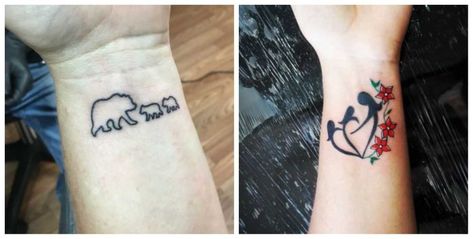 Tattoo Ideas For Parents, Twins Tattoo, Mom Baby Tattoo, Tattoo Ideas For Moms, Twin Tattoos, 2 Tattoo, Tattoo Minimal, Sketches Ideas, Boy Girl Twins