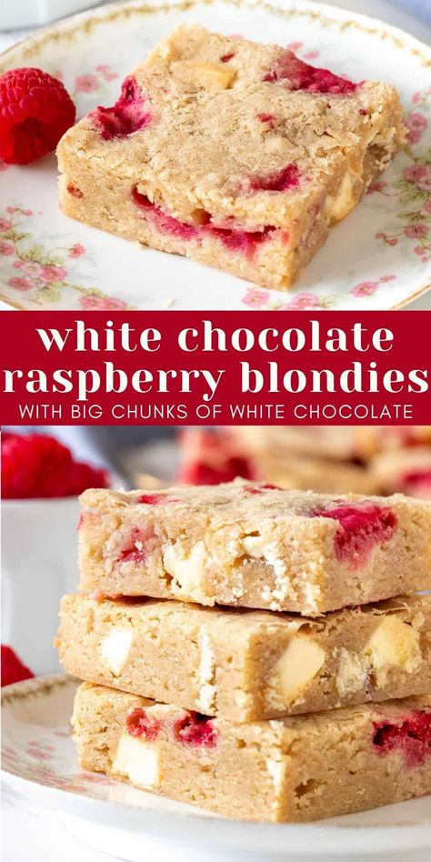 Valentines Day Blondies, White Chocolate Raspberry Brownies, Raspberry White Chocolate Bars, White Chocolate Raspberry Blondies, White Chocolate Raspberry Recipes, White Chocolate Raspberry Bars, White Chocolate Raspberry Desserts, Valentines Blondies, Recipes With White Chocolate