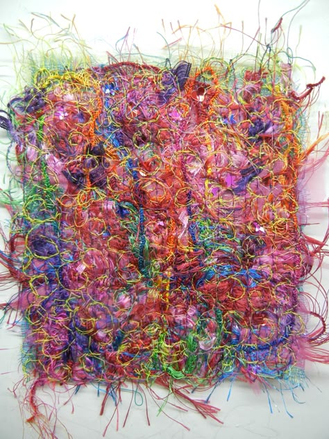 Created with fabrics, fibres, threads, free motion stitching and water soluble stabilizer Dissolvable Fabric Textiles, Solvy Fabric, Graffiti Textiles, Fabric Experimentation, Water Textiles, Dissolvable Fabric, Soluble Fabric, Recycled Fabric Art, Art Fibres Textiles