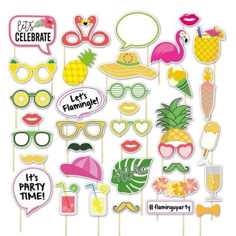 PRICES MAY VARY. HIGH QUALITY：100% brand new and Top quality cardstock photo frame with wooden sticks. Pefect for your Summer Flamingo Pineapple party, leaving an unforgettable memory. It will make your party remarkably trendy and a big hit! PACKAGE INCLUDING:35PCS party props,35pcs sticks and 35pcs Double-sided adhesive. Pefect for your Graduation party, leaving an unforgettable memory. It will make your party remarkably trendy and a big hit! Flamingo Party Supplies, Pineapple Photo, Gif Photo Booth, Summer Flamingo, Luau Party Supplies, Luau Party Decorations, Aloha Party, Picture Props, Pineapple Parties