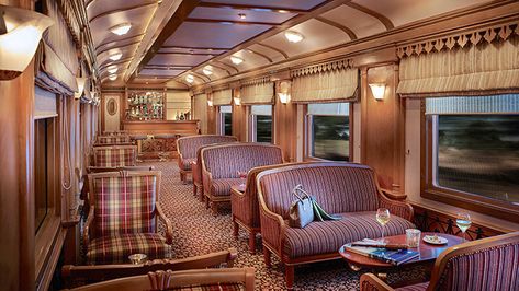 The Deccan Odyssey luxury train Lux Interior, Train Decor, Train Room, Train Route, Blue Train, Luxury Train, Luxury Destinations, Train Journey, Train Car