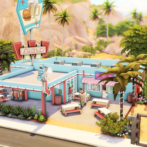 The Sims 4 Community Lot Ideas, Community Lot Sims 4, Sims4 Community Lot, Sims 4 Oasis Springs Renovation, Sims 4 Community Lot Builds, Ts4 Oasis Springs, Sims 4 Oasis Springs Community Lot, The Sims 4 Community Lot, Sims World Ideas