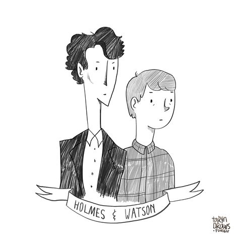 Holmes and Watson doodle Sherlock Holmes John Watson, Sherlock Art, Frozen Fan Art, Sherlock Fanart, Disney Frozen Elsa, Sherlock Bbc, Character Development, Sherlock Holmes, Disney Frozen