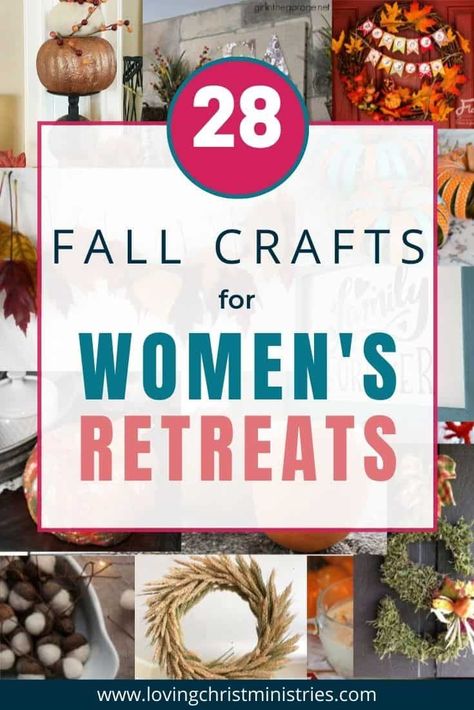 Any one of these fall crafts for women’s retreats will brighten your event and provide a meaningful take-away for retreat participant. #fallcrafts #womensministry #simplecrafts #retreatresources Simple Crafts For Womens Retreat, Inspirational Crafts For Women, Easy Group Fall Crafts For Women, Inexpensive Crafts For Women, Bible Study Gifts For Women Small Groups Diy, Retreat Crafts For Women, Simple Group Crafts For Women, Womens Retreat Crafts, Wellness Group Activities