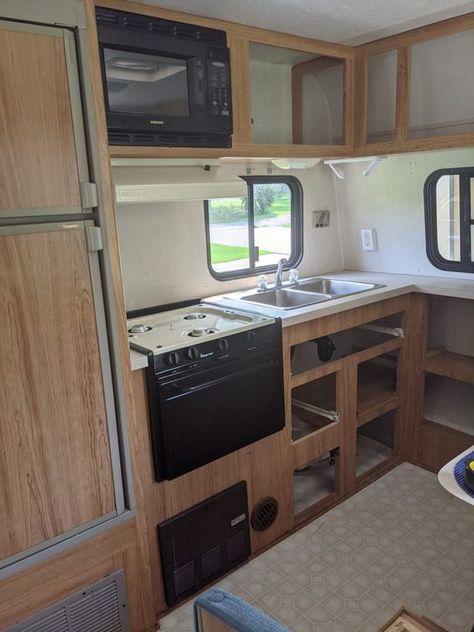 How to Paint RV Cabinets the Right Way Paint Rv Cabinets, Vintage Trailer Decor, Cabinet Door Makeover, Paint Rv, Decorating Your Rv, Rv Cabinets, Kitchen Cabinet Inspiration, Rv Interior Remodel, Camper Trailer Remodel