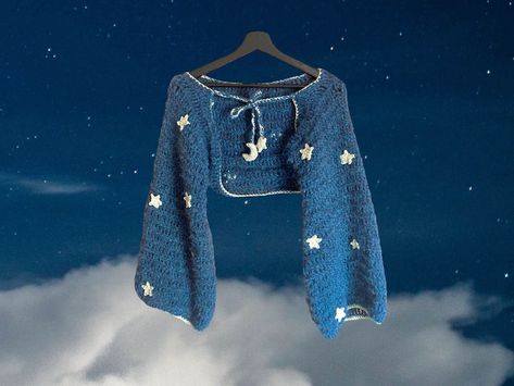 design made and pattern sold by ttcgcraft on etsy Top A Crochet, Crochet Dreams, Clothes Making, Crochet Shrug, Crochet Clothing, Diy Crochet Projects, Coraline, Blue Star, Diy Crochet