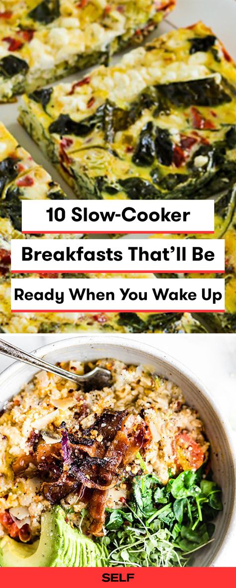 These slow-cooker recipes are healthy and easy to make. Most are vegetarian and can be made in smaller portions for kids! 6 Quart Slow Cooker Recipes, Crockpot Healthy Breakfast, Slow Cooker Baking Recipes, Crockpot Breakfast Healthy, Slow Cooker Breakfast Ideas, Overnight Slow Cooker Recipes, Crockpot Brunch, Slow Cooker Recipes Breakfast, Healthy Crockpot Breakfast Recipes