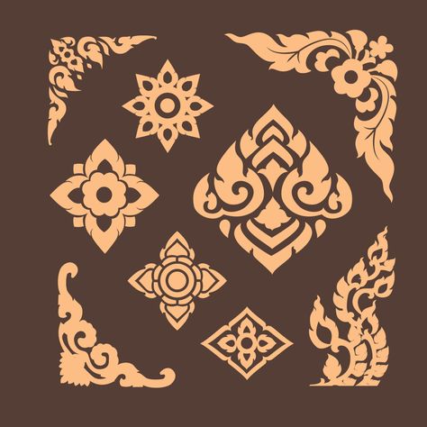 Download the traditional Thai pattern 8910703 royalty-free Vector from Vecteezy for your project and explore over a million other vectors, icons and clipart graphics! Traditional Thai Pattern, Indonesian Graphic Design, Thai Graphic Design, Thai Art Design, Thai Illustration, Bali Pattern, Bali Design, Thai Pattern, Thai Art