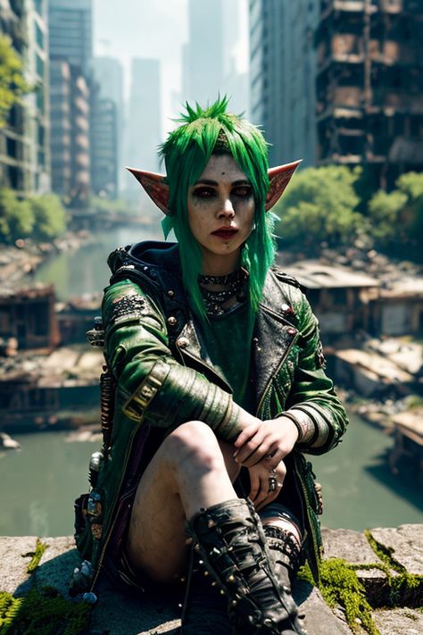 Elfpunk Aesthetic, Goat Cosplay, Cyberpunk Elf, Goth Elf, Evil Elf, Heart Vibes, Fairy Punk, Alien Cosplay, Punk Fairy