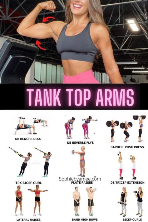 #TankTopArmsExercise #exercise #armsexercise #womenfit #womenarm Exercises Arms, Best Workout Schedule, How To Get Muscles, Tank Top Arms, Arms Exercise, Lean Workout, Tank Top Arm, Workout Arms, Tuesday Workout