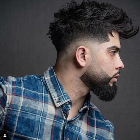 15 Best Mohawk Fade Haircuts for Men - The Trend Spotter Mohawk Fade, Oval Face Men, Mid Fade Haircut, Beard Designs, Mens Haircuts Short Hair, Low Fade Haircut, Mens Hairstyles With Beard, Beard Haircut, Gents Hair Style