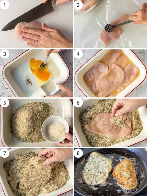 These delicious Italian Chicken Cutlets breaded with tasty crumbs and fried until golden make a perfect weeknight dinner! #marcellinaincucina #chicken #chickencutlets #italianchicken #chickenrecipes #dinner Italian Bread Crumbs Recipe, Italian Chicken Cutlets, Cutlet Recipes, Italian Bread Crumbs, Bread Crumb Chicken, Tomato And Onion Salad, Bread Crumbs Recipe, Fried Chicken Cutlets, Chicken Cutlet Recipes