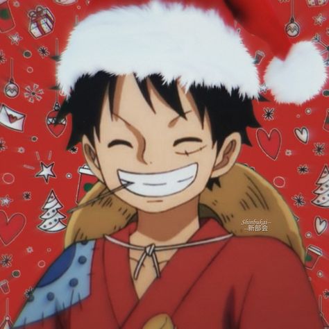 Luffy Christmas Pfp, Anime Xmas Pfp, Christmas Luffy, One Piece Christmas Pfp, One Piece Christmas, Xmas Icons, Christmas Anime, One Piece Photos, One Piece Ship