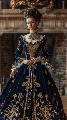 Royal Gowns Queens, Green Velvet Gown, Ornate Fireplace, Grand Library, Royal Gowns, Historical Gowns, Golden Gown, Royal Clothing, Period Dress