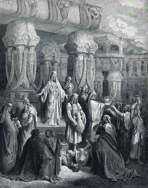 Paul Gustave Doré, Gustavo Dore, King Of Persia, Gustave Dore, Bible Illustrations, Religious Painting, Classical Art, The Temple, Photo Illustration