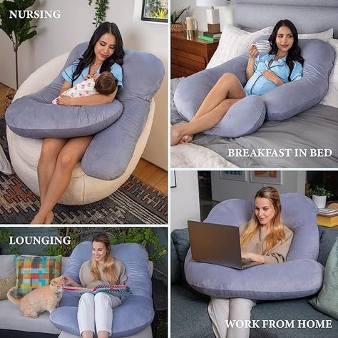 Pharmedoc Pregnancy Pillows, U-Shape Full Body Pillow -Removable Cover Jumbo Size - Grey - Pregnancy Pillows for Sleeping - Body Pillows for Adults, Maternity Pillow and Pregnancy Must Haves Pregnancy Gift Baskets, Pregnancy Body Pillow, Post Pregnancy Fashion, Pregnancy Body, Pregnancy Must Haves, Pregnancy Announcement To Husband, Smart Home Design, Pregnancy Pillow, Pregnancy Quotes