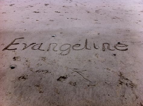 I wrote my lost baby's name in the sand, hoping others walking by that day would speak her name. Evangeline, Evangeline, Evangeline...how I wish you could have stayed. Evangeline Core Aesthetic, Evangeline Core, Evangeline Aesthetic, Eva Core, Baby Gurl Names, Future Life, Character Aesthetic, Girl Names, Future Baby