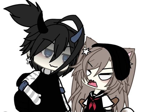 Gacha Life Family Oc, Gacha Edit Couple, Gacha Life Couple, Gacha Life Girl Oc, Gacha Couple, Cute Black Shirts, Funny Stickman, Drawing Accessories, Gacha Ocs