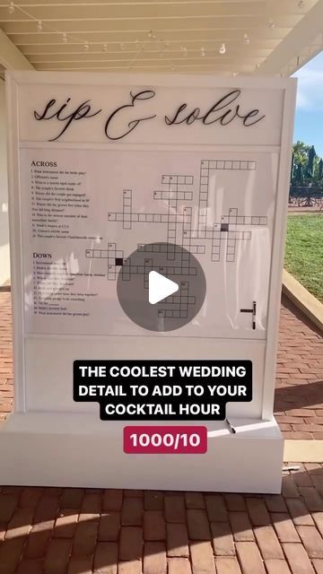 237K views · 4.6K likes | You're Just Right Wedding Company on Instagram: "Repost @corrinjasinski   ✨A PERSONALIZED AND INTERACTIVE COCKTAIL HOUR DETAIL✨  That will have your guests learning more about the two of you and starting conversations with other guests!" Cocktail Hour Display, Elegant Wedding Cocktail Hour, Ideas For Cocktail Hour At Wedding, Fun Wedding Cocktail Hour Ideas, Cocktail Hour Activities Wedding, Wedding Cocktail Hour Activities, Wedding Cocktail Hour Games, Cocktail Hour Decor Wedding, Indoor Cocktail Hour