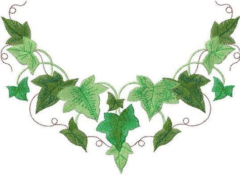 Ivy Embroidery Leaves, Ivy Leaf Embroidery, Poison Ivy Embroidery, Ivy Embroidery Pattern, Ivy Embroidery, Hedera Helix, Embroidered Tops, Ivy Vine, English Ivy