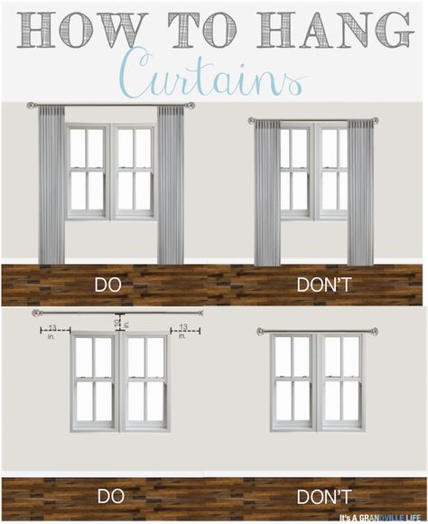 A Guidebook to Heights & Spacing For Your Home — The Decor Formula Curtain Tips, How To Hang Curtains, Hang Curtains, Airy Bedroom, Window Treatments Bedroom, Velvet Living Room, Living Room Decor Curtains, How To Hang, Baby Shower Decor