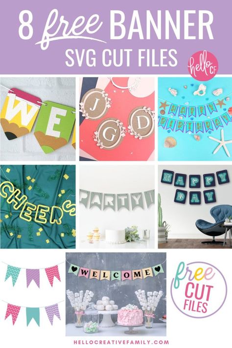 Cricut Banners Ideas, Birthday Cricut Decorations, Cricut Paper Garland, Happy Birthday Banner Cricut, Happy Birthday Banners Diy, Birthday Decorations Cricut, Cricut Birthday Party Decorations, Diy Cricut Birthday Decorations, Cricut Banner Template Free