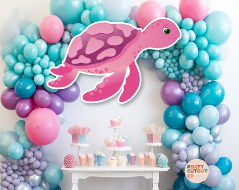 BIG CUTOUT Under the Sea Party Pink Turtle Cutout Ocean Decoration Ocean Turtle Under the Ocean Party Decor Life Size Cutout Standee Turtle by PartyCutoutCo on Etsy Turtle Party Decorations, Turtle Themed Party, Turtle Birthday Party, Turtle Birthday Parties, Turtle Theme, Pink Turtle, Ocean Turtle, Life Size Cutouts, Turtle Decor