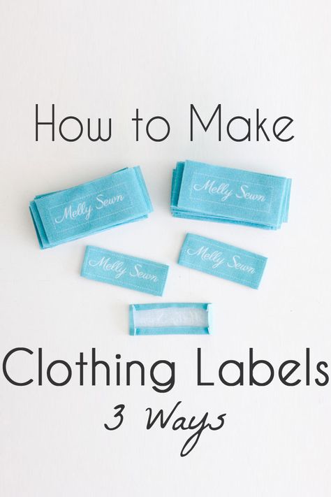 How to Make Clothing Labels - 3 Ways to Make Clothing Tags for Your Handmade Items - Melly Sews Make Labels, Clothes Labels, Desain Merek, Sewing Labels, Diy Labels, How To Make Labels, Quilt Labels, Fabric Purses, Beginner Sewing Projects Easy