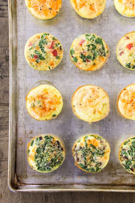 These Easy Egg Bites are a delicious way to start the day! Make them in different flavour combinations for everyone. A great recipe to freeze for grab-and-go breakfast. Easy Egg Bites, Quiche Recipes Crustless, Flavour Combinations, Make Ahead Brunch, Egg Bites Recipe, Breakfast Quiche Recipes, Sheet Pan Suppers, Breakfast Quiche, Pretty Life