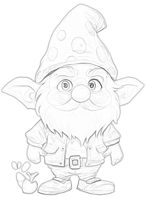 Gnome Pencil Drawing, How To Draw Gnomes, Gnome Sketches, Gnome Sleeping, Gnome Sketch, Gnome Drawings, Gnome Drawing, Lantern Drawing, Flower Stencil Patterns