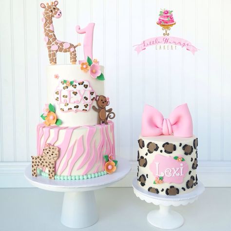 Zoo Birthday Cake, Jungle First Birthday, Girl Smash Cake, Zebra Print Cakes, Third Birthday Girl, 2nd Birthday Party For Girl, Animal Birthday Cakes, Wild Birthday Party, 1st Birthday Party For Girls