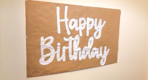 Hand Painted Birthday Banner, Kraft Paper Banner, Homemade Banners, Happy Birthday Banner Diy, Painted Banner, 40th Birthday Banner, Custom Birthday Banners, Banner Ideas, Spring Birthday