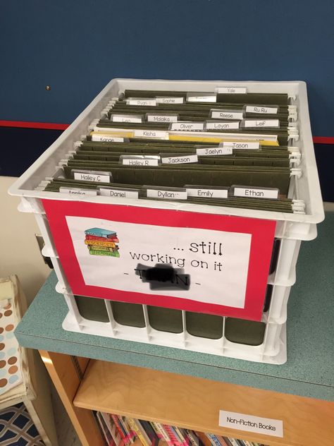 Hate cluttered desks where students can never find their work? Hate when papers are crinkled and destroyed? Me too!! “Still working on it?  Put it into your folder” Any time a student finishes work early, this should be the first place they look for what to do next (aka “what do I do when I’m done...?”) Absent Work, Absent Students, Work Bins, Working On It, Still Working, First Place, A Student, Classroom Organization, Student Work