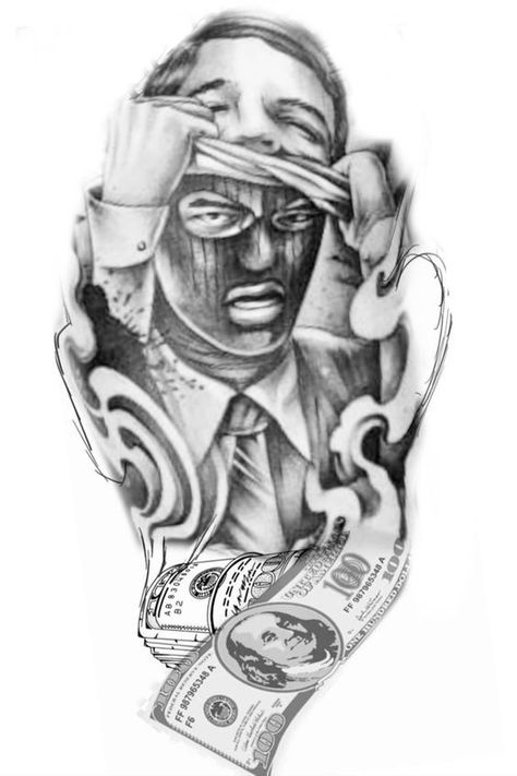 Gangsta Tattoos Men, Gangsta Tattoos Men Design, Gangster Tattoo Design, Men Tattoos Arm, Tattoos Arm Sleeve, Gangster Tattoo, Half Sleeve Tattoos Drawings, Tattoos Arm, Tattoo Lettering Styles