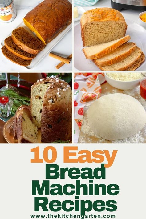 Make delicious sweet and savory loaves in your bread machine with minimal effort! Any of these 10 bread machine recipes will be sure to become a family favorite! Thanksgiving Dessert Recipes Baking, Bread Machine Potato Bread Recipe, Yeast Bread Machine Recipes, Bread Machine Recipes Healthy, Walnut Bread Recipe, Easy Bread Machine Recipes, Thanksgiving Bread, Best Bread Machine, Homemade White Bread