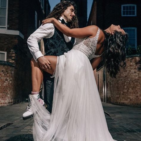 Hand painted clothing & shoes on Instagram: "⚡️Not even ashamed to say my jaw DROPPED when I saw these photos of the gorgeous @r_jarvi_ wearing her custom @drmartensofficial 🖤⚡️ Absolute #weddinggoals . . Photographer: @elc_creative Flowers: @bloomprojectleicester Stylist: @twoeightoneltd . . #altwedding #bridegoals #weddingdocmartens #weddingdms #customdocs @rockmywedding @rocknrollbridemagazine" Dr Martens Wedding, Wedding Doc Martens, Bespoke Jacket, Painted Clothing, Hand Painted Clothing, Hand Painted Shoes, Wedding Goals, Doc Martens, Painted Shoes