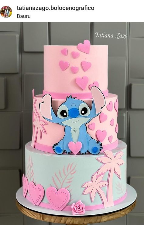 Stitch And Angel Birthday Cake, Lilo Cake, Lilo And Stitch Birthday Cake, Stitch And Angel Birthday, Cake Ads, Lilo And Stitch Cake, Angel Birthday, Decor Tort, Angel Stitch