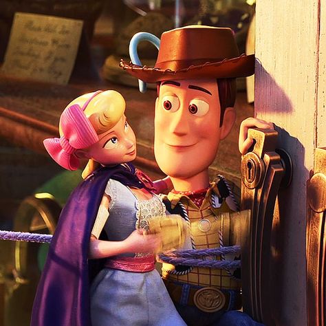 from Pixar’s Toy Story 4 (2019) Bo Peep And Woody, Toy Story Pictures, Bo Peep Toy Story, Tv Show Couples, Dark Stories, Bo Peep, Woody Toy Story, Instagram Funny Videos, Pixar Toys