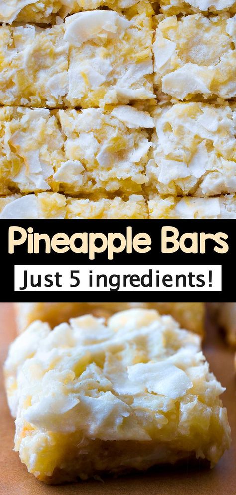 If you’re looking for a crowd-pleasing pineapple dessert, these tropical homemade pineapple bars will instantly win you over #pineapple #cookiebars #bakesale #recipes #easyrecipes #vegan #veganrecipes #desserts #vegandesserts Pineapple Bars, Tropical Desserts, Pineapple Dessert Recipes, Cut Recipe, Pineapple Desserts, Square Recipes, Pineapple Recipes, Half Baked, Desserts For A Crowd