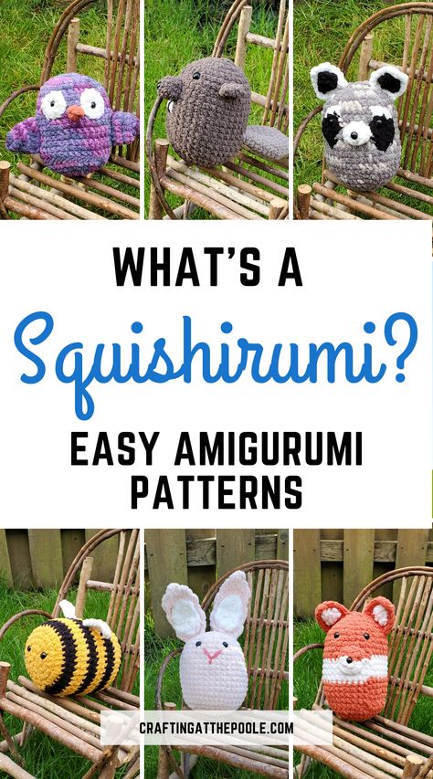 What's a Squishirumi? Simply put... You'll have to read the post! Just know that the answer is along the lines of "a super easy amigurumi type"! Theses things are so dang cute, and being made in a chunky yarn they are super fast! The Bernat Blanket yarn they're made is makes them very soft and squishy, give one a try! Get the Fox pattern for FREE, plus he and all the others have video tutorials on my YouTube channel. #bernatblanketyarn @yarnspirations #easyamigurumi #amigurumicrochetpattern Crochet Amigurumi With Blanket Yarn, Bulky Yarn Animal Crochet Patterns, Bernat Blanket Yarn Amigurumi Patterns, Bernat Amigurumi, Bulky Amigurumi, Bernat Blanket Yarn Patterns Crochet Amigurumi, Jumbo Amigurumi Free Pattern, Blanket Yarn Projects, Chunky Amigurumi Free Pattern